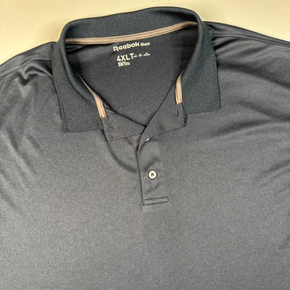 Reebok Golf Polo Shirt Men 4XLT Navy Blue Performance Short Sleeve Big & Tall